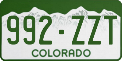 CO license plate 992ZZT