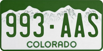 CO license plate 993AAS