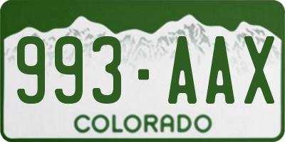 CO license plate 993AAX