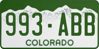 CO license plate 993ABB