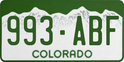 CO license plate 993ABF