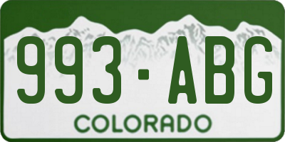 CO license plate 993ABG