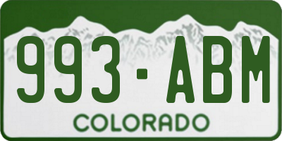 CO license plate 993ABM