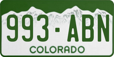 CO license plate 993ABN