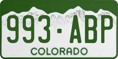 CO license plate 993ABP