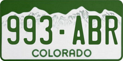 CO license plate 993ABR