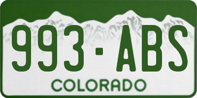 CO license plate 993ABS