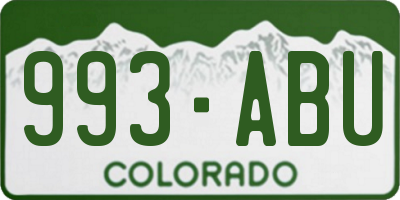 CO license plate 993ABU