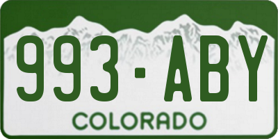 CO license plate 993ABY
