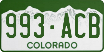 CO license plate 993ACB