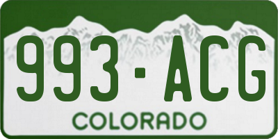 CO license plate 993ACG