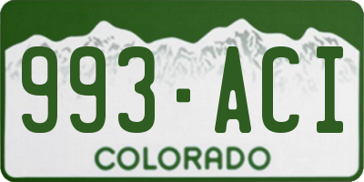 CO license plate 993ACI