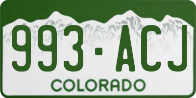 CO license plate 993ACJ