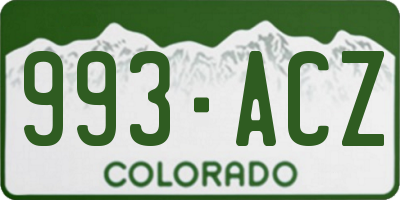 CO license plate 993ACZ