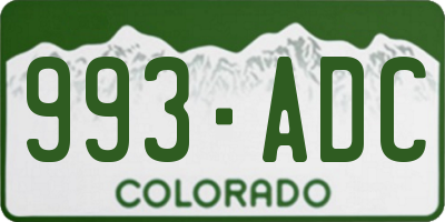 CO license plate 993ADC