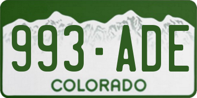 CO license plate 993ADE