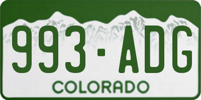 CO license plate 993ADG