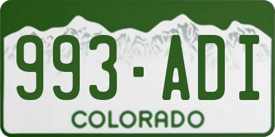 CO license plate 993ADI