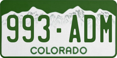 CO license plate 993ADM