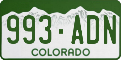 CO license plate 993ADN