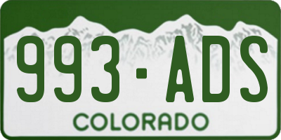 CO license plate 993ADS