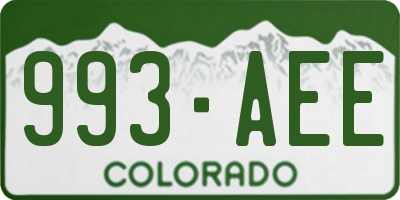 CO license plate 993AEE