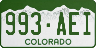 CO license plate 993AEI
