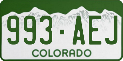 CO license plate 993AEJ