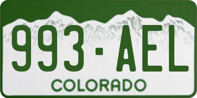 CO license plate 993AEL