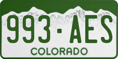 CO license plate 993AES