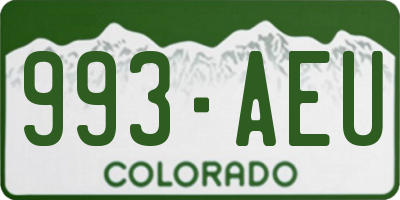 CO license plate 993AEU