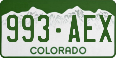 CO license plate 993AEX