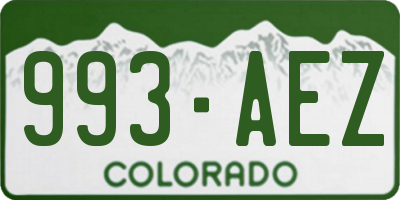 CO license plate 993AEZ