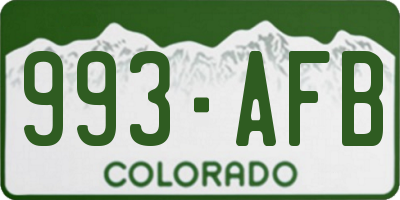 CO license plate 993AFB