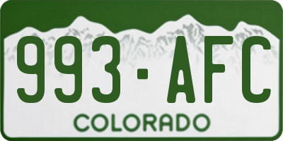 CO license plate 993AFC