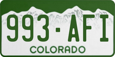 CO license plate 993AFI