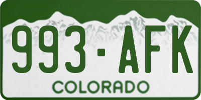 CO license plate 993AFK