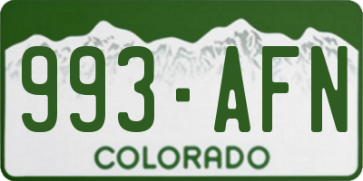 CO license plate 993AFN