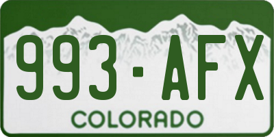 CO license plate 993AFX