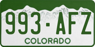 CO license plate 993AFZ