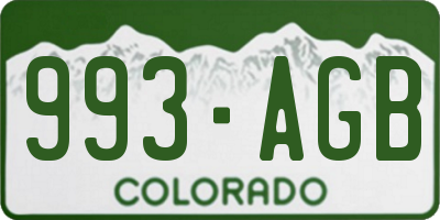 CO license plate 993AGB