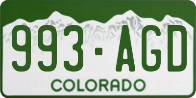 CO license plate 993AGD