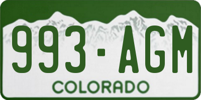 CO license plate 993AGM