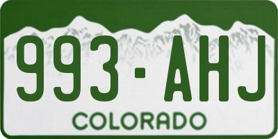 CO license plate 993AHJ