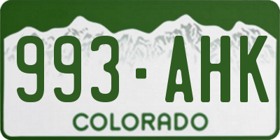 CO license plate 993AHK