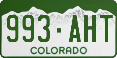 CO license plate 993AHT