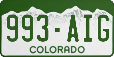 CO license plate 993AIG