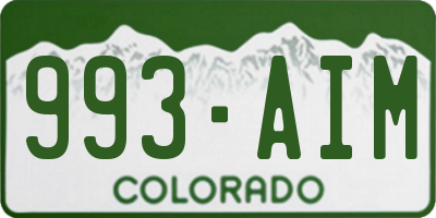 CO license plate 993AIM