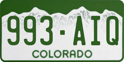 CO license plate 993AIQ