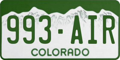 CO license plate 993AIR